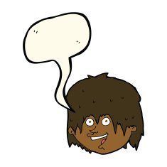 cartoon happy man with speech bubble N313