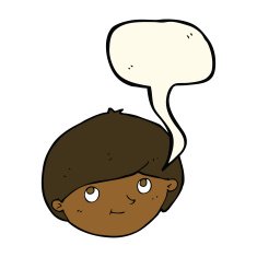 cartoon happy man with speech bubble N314