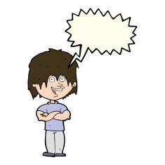 cartoon happy man with speech bubble N316