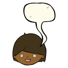 cartoon happy face with speech bubble N38