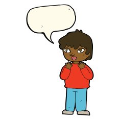 cartoon worried person with speech bubble N8
