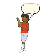cartoon pretty punk girl with baseball bat speech bubble N8