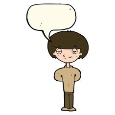 cartoon happy man with speech bubble N321