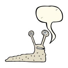 cartoon slug with speech bubble N12