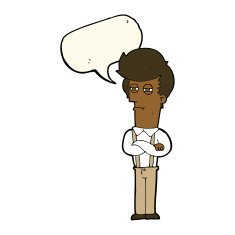cartoon annoyed man with speech bubble N52