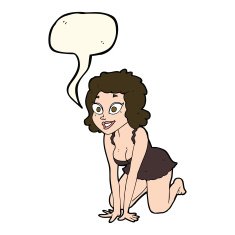 cartoon funny sexy woman with speech bubble N6