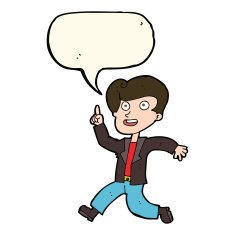 cartoon man with great idea speech bubble N23