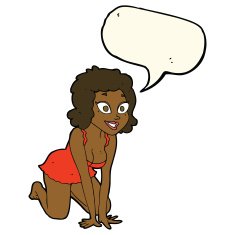 cartoon funny sexy woman with speech bubble N7
