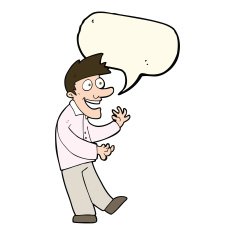 cartoon excited man with speech bubble N45
