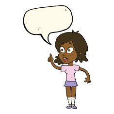 cartoon woman asking question with speech bubble N20