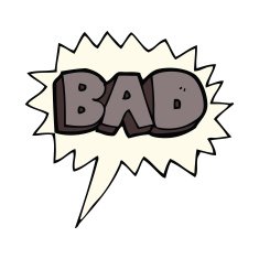 cartoon bad sign with speech bubble N3