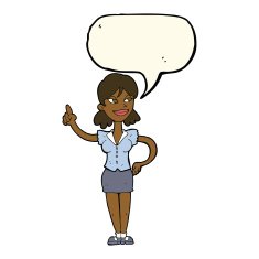cartoon woman with great idea speech bubble N13