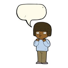 cartoon surprised man with speech bubble N85