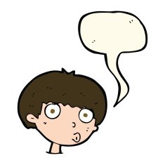 cartoon surprised boy with speech bubble N20