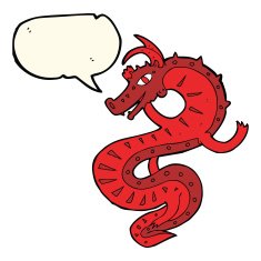 Saxon dragon cartoon with speech bubble N6 free image download