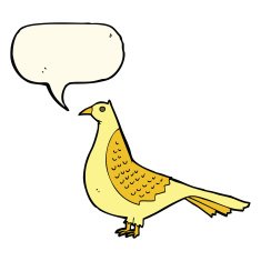 cartoon bird with speech bubble N184