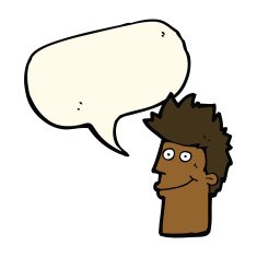 cartoon happy man with speech bubble N324