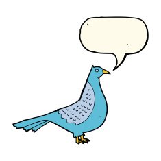 cartoon bird with speech bubble N185
