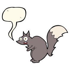 funny startled squirrel cartoon with speech bubble N7