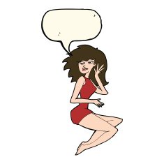 cartoon sexy woman with speech bubble N13