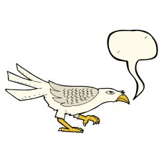 cartoon bird with speech bubble N186