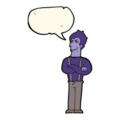 cartoon vampire with speech bubble N94