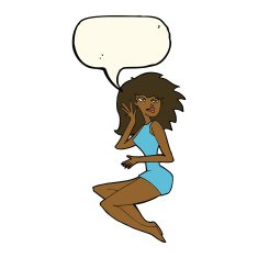 cartoon sexy woman with speech bubble N14