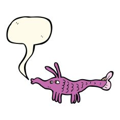 cartoon shrimp with speech bubble N23