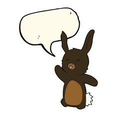 cartoon happy rabbit with speech bubble N8