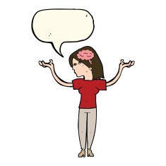 cartoon intelligent woman with speech bubble N13