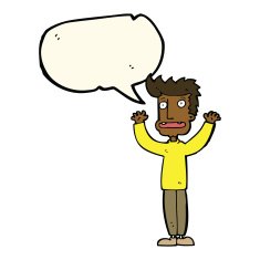 cartoon stressed man with speech bubble N47