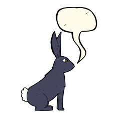 cartoon rabbit with speech bubble N57
