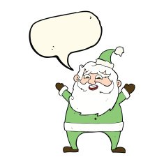 jolly santa cartoon with speech bubble N19