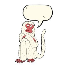 cartoon monkey with speech bubble N20