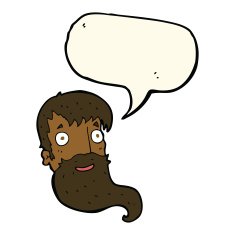 cartoon bearded man with speech bubble N30