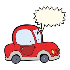 cartoon car with speech bubble N24