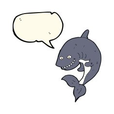 cartoon shark with speech bubble N25