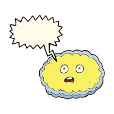 shocked cartoon cloud face with speech bubble N4