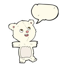 cartoon polar bear with speech bubble N48