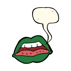 cartoon sexy halloween lips symbol with speech bubble N6