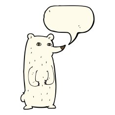 funny cartoon polar bear with speech bubble N17