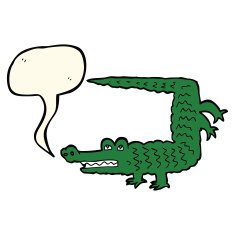 cartoon crocodile with speech bubble N21