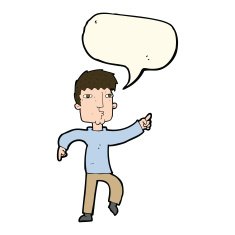 cartoon dancing man with speech bubble N12
