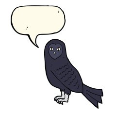 Cartoon owl with speech bubble N47