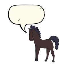cartoon horse with speech bubble N27
