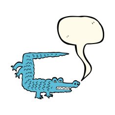 cartoon crocodile with speech bubble N22