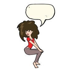 cartoon woman with big hair speech bubble N7