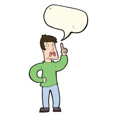 cartoon man with complaint speech bubble N7