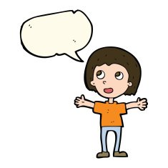cartoon happy person with speech bubble N18