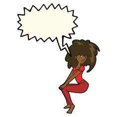 cartoon woman with big hair speech bubble N8